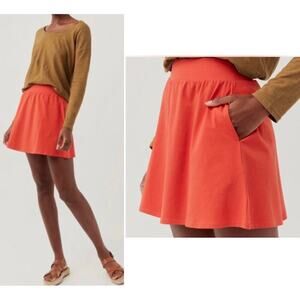 PACT Fit & Flare Mini Skirt in Cherry